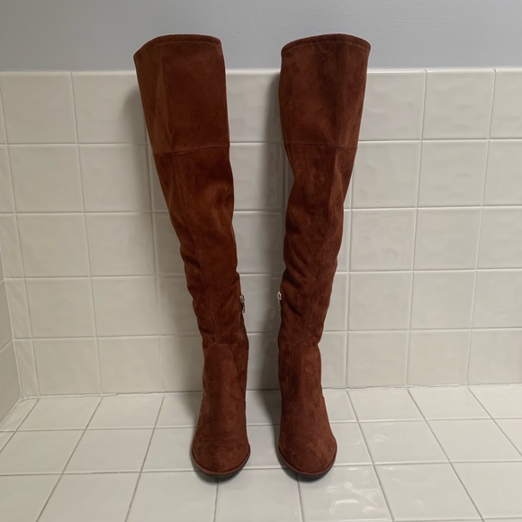Marc Fisher Lennon OTK Boots in Cognac 7.5 - Picture 2 of 4